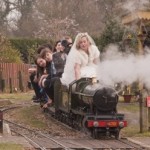 Miniature railway takes bride for a ride Miniature railway takes bride for a ride